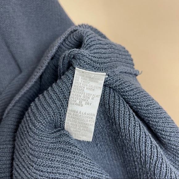 Vintage Jones NY 90’s Large Slouchy Jersey Stretch Boxy V Neck Sweater Pockets - Picture 4 of 5